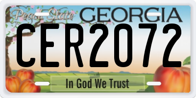 GA license plate CER2072
