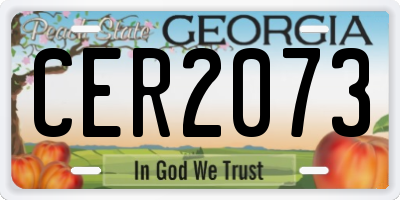 GA license plate CER2073