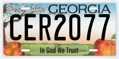 GA license plate CER2077