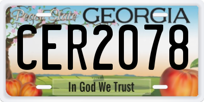 GA license plate CER2078