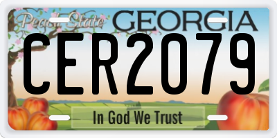 GA license plate CER2079