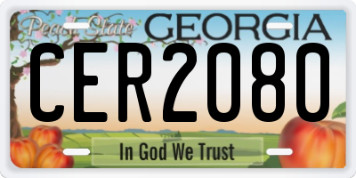 GA license plate CER2080