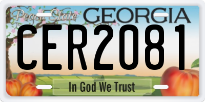 GA license plate CER2081