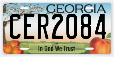GA license plate CER2084