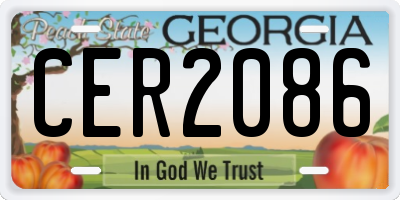 GA license plate CER2086