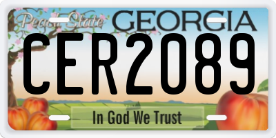 GA license plate CER2089