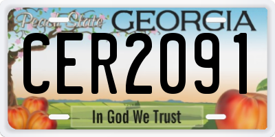 GA license plate CER2091