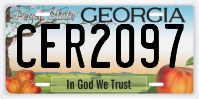 GA license plate CER2097