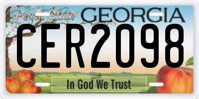 GA license plate CER2098