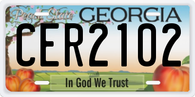GA license plate CER2102