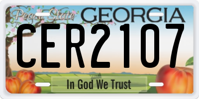 GA license plate CER2107