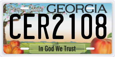 GA license plate CER2108