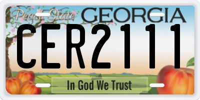 GA license plate CER2111