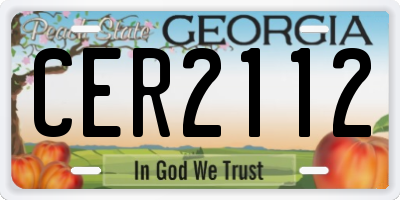 GA license plate CER2112