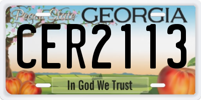 GA license plate CER2113