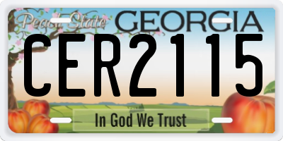 GA license plate CER2115