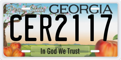 GA license plate CER2117