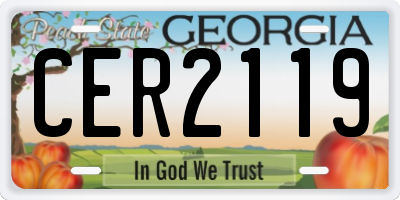GA license plate CER2119