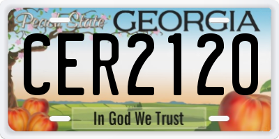 GA license plate CER2120