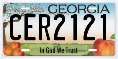 GA license plate CER2121