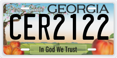 GA license plate CER2122