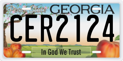 GA license plate CER2124