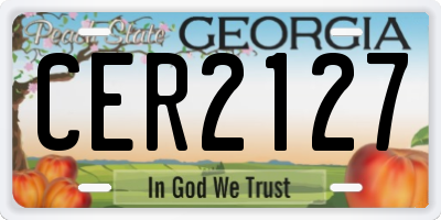 GA license plate CER2127