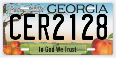 GA license plate CER2128