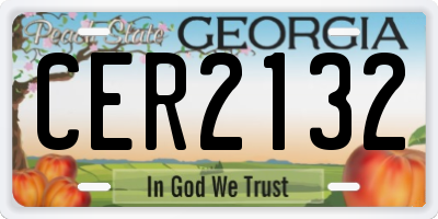 GA license plate CER2132