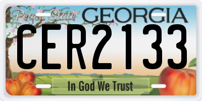 GA license plate CER2133