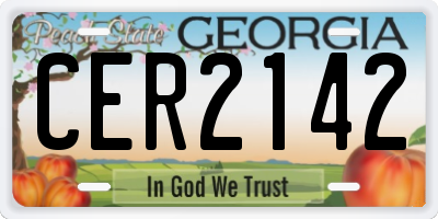 GA license plate CER2142