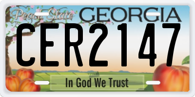GA license plate CER2147