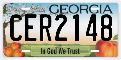 GA license plate CER2148