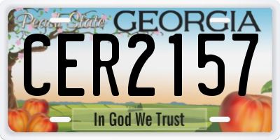 GA license plate CER2157