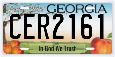 GA license plate CER2161