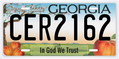 GA license plate CER2162