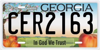 GA license plate CER2163