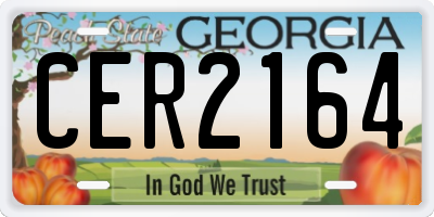 GA license plate CER2164