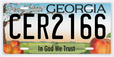 GA license plate CER2166