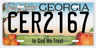 GA license plate CER2167