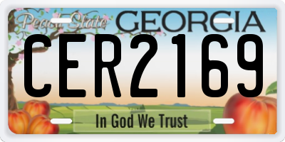 GA license plate CER2169