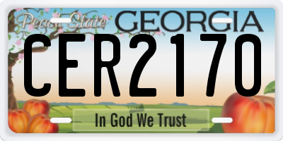 GA license plate CER2170