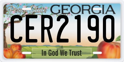 GA license plate CER2190