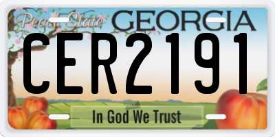 GA license plate CER2191
