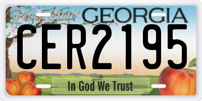 GA license plate CER2195