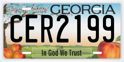 GA license plate CER2199
