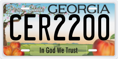 GA license plate CER2200