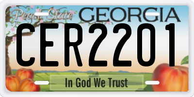 GA license plate CER2201