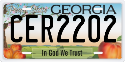 GA license plate CER2202