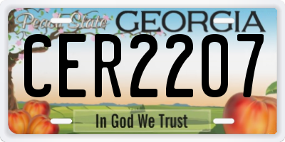 GA license plate CER2207